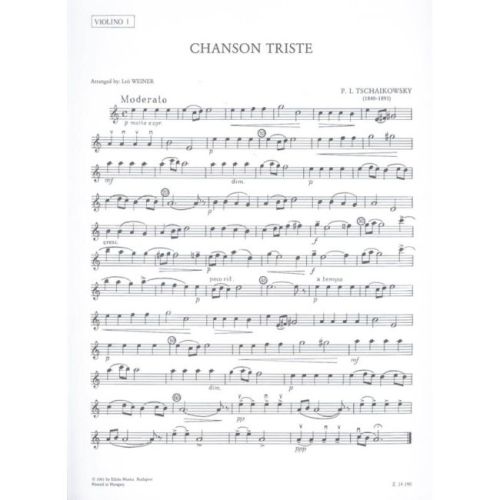Tchaikovsky & Weiner - Chanson triste - Humoresque Sc & Pts