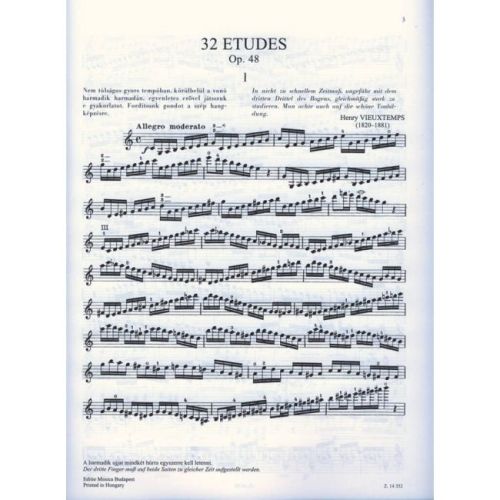 Vieuxtemps, Henri - 32 etudes