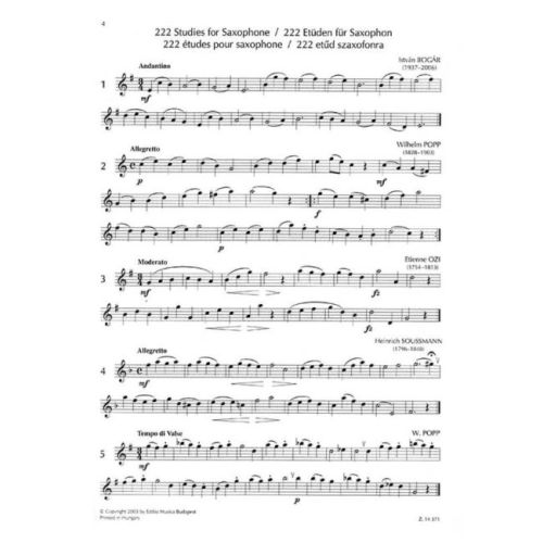Perenyi & Perenyi - 222 Studies for Saxophone