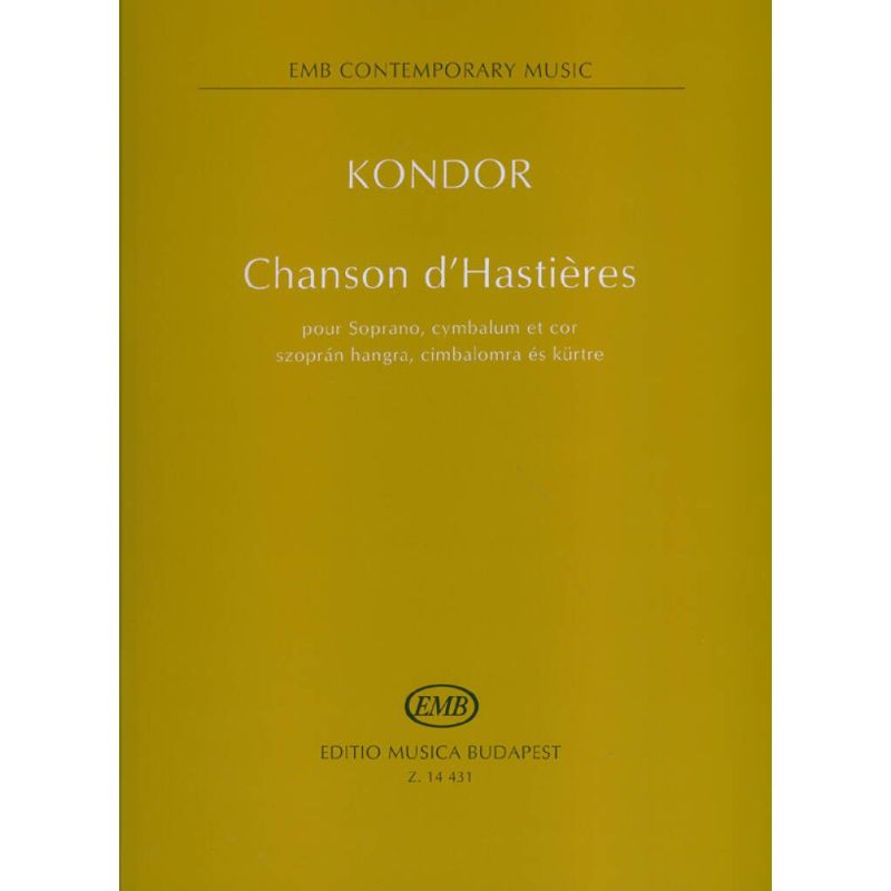 Kondor, Adam - Chanson d'Hastieres pour Soprano