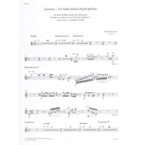 Kondor, Adam - Joyance - for Saint Julius Hydrophilos