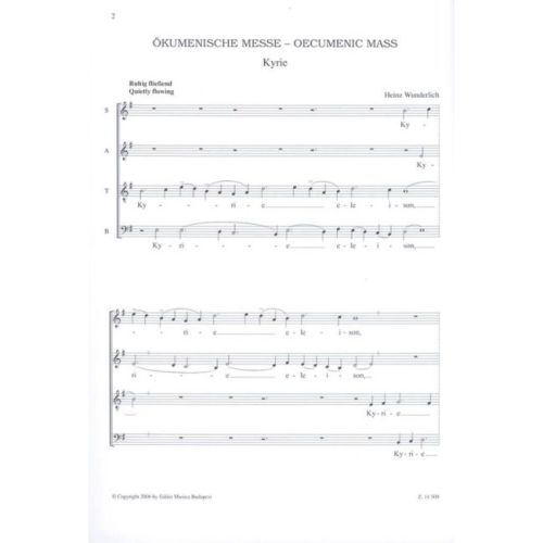 Wunderlich, Heinz - Oecumenic Mass (vocal score)