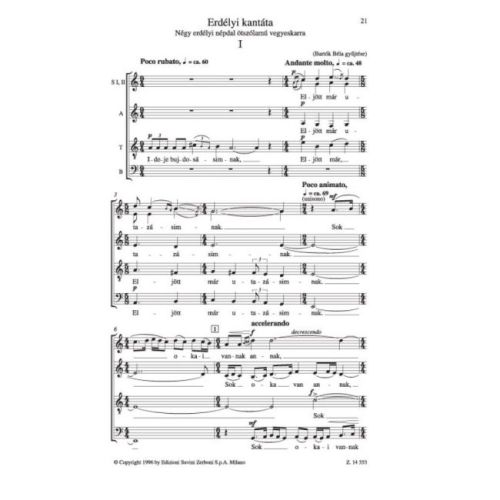 Veress, Sandor - Choral Works II for mixed choruses