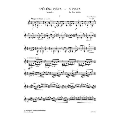 Vajda, János - Sonata (solo violin)