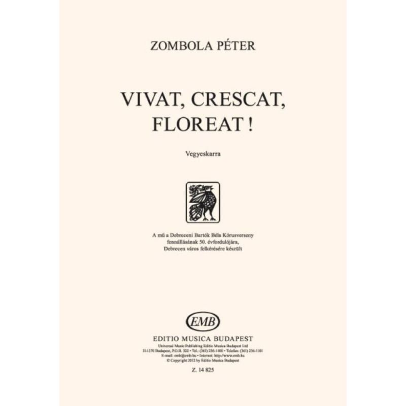 Zombola, Peter - Vivat, Crescat, Floreat! SSAATBarB unacc