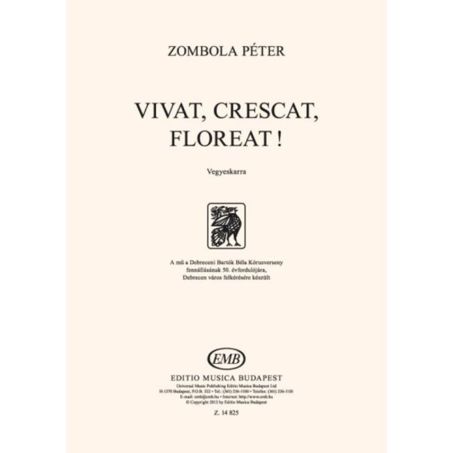 Zombola, Peter - Vivat, Crescat, Floreat! SSAATBarB unacc