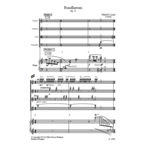 Vajda, János - Rundherum for piano and string quartet