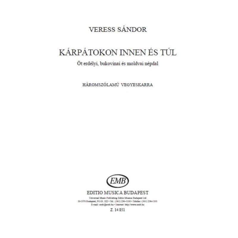 Veress, Sandor - Karpatokon innen es tul