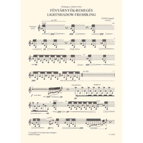 Vajda, Gergely - Lightshadow-Trembling (solo clarinet)