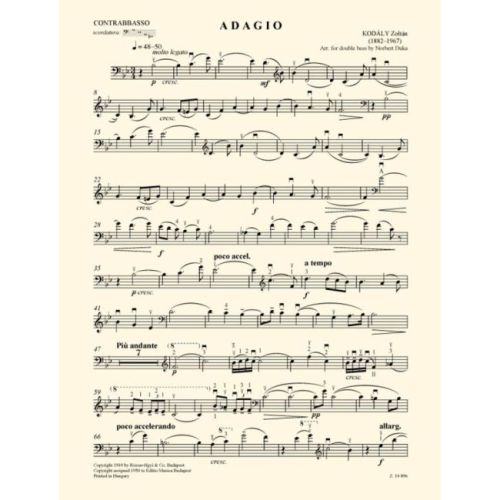 Kodály, Zoltán - Adagio (double bass and piano)