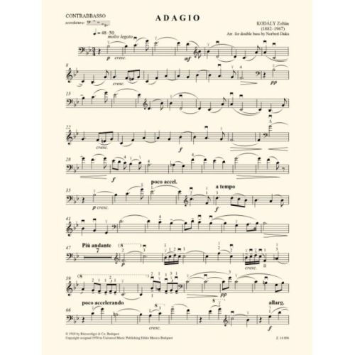 Kodály, Zoltán - Adagio (double bass and piano)