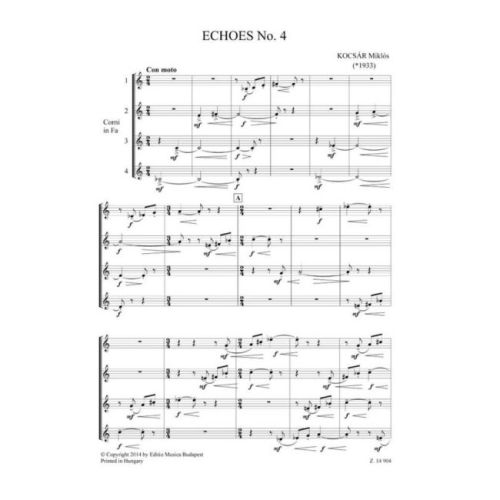 Kocsár, Miklós - Echoes No.4 (four horns)