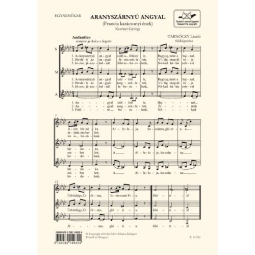 Tarnóczy, László - Aranyszarnyu angyal. SMA