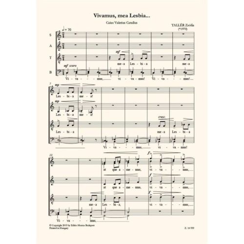 Tallér, Zsófia - New madrigals for mixed choir