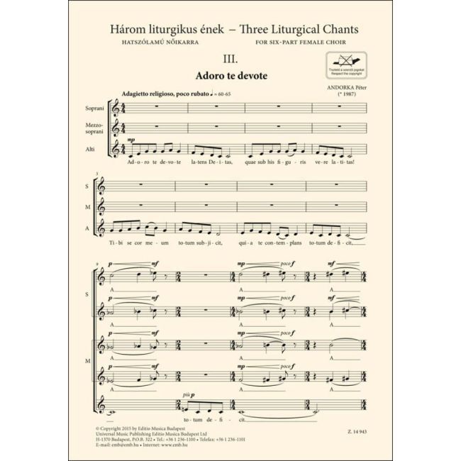 Andorka, Péter - Three Liturgical Chants III