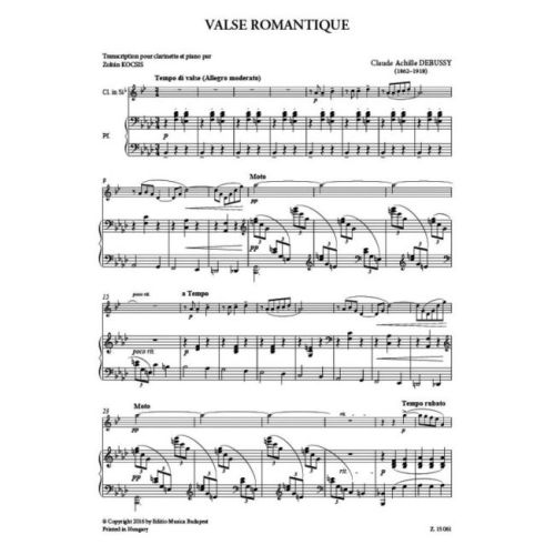 Debussy, Claude - Valse Romantique (clarinet and piano)