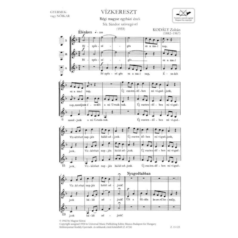 Kodály, Zoltán - Vizkereszt