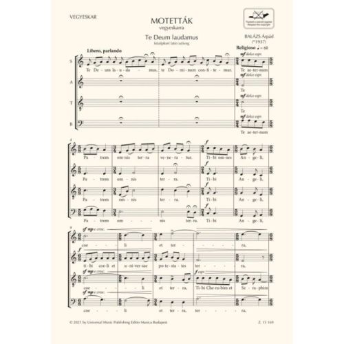 Arpad, Balazs - Motettak. SATB