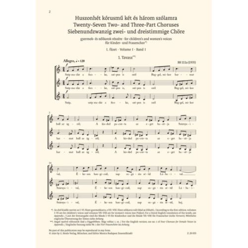 Bartók, Béla - Choral Works Children's & Female Voices