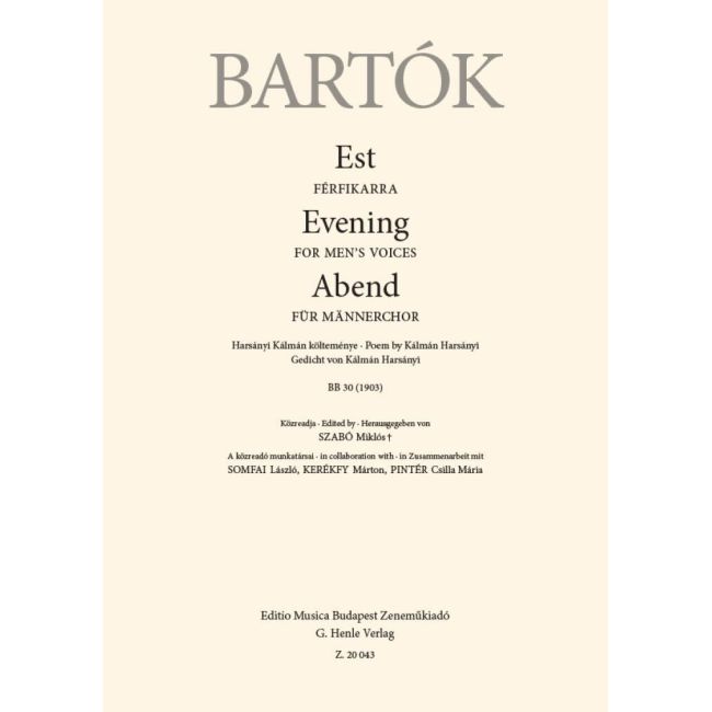 Bartók, Béla - Evening (lower voices)