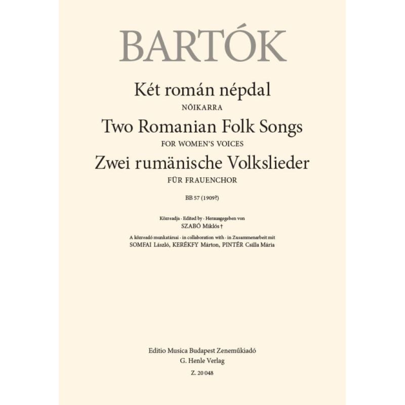 Bartók, Béla - Two Romanian Folk Songs (upper voices)