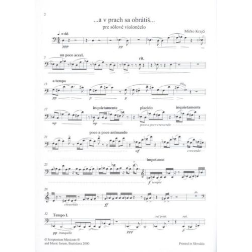 Krajci, Mirko - and to dust you shall return (cello)