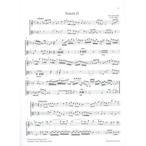 Wranitzky & Godar - Tre Sonate per Violino e Viola