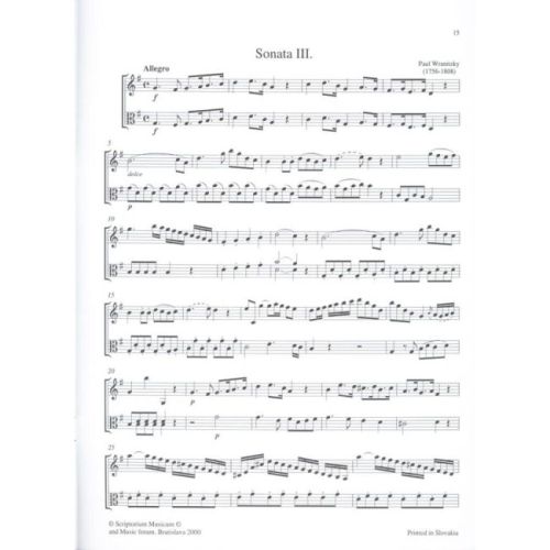 Wranitzky & Godar - Tre Sonate per Violino e Viola