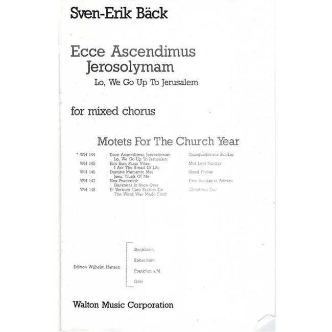 Back, Sven-Erik - Ecce Ascendimus Jerosolymam