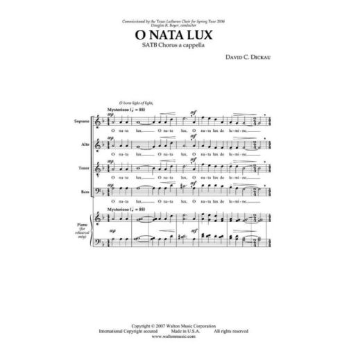 Dickau, David - O Nata Lux