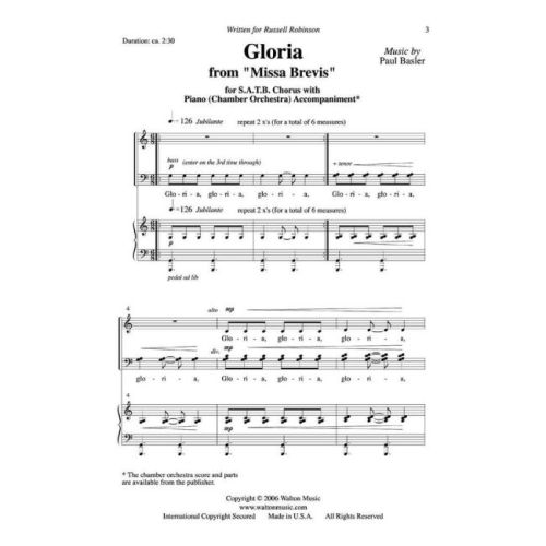 Basler, Paul - Gloria (from Missa Brevis)