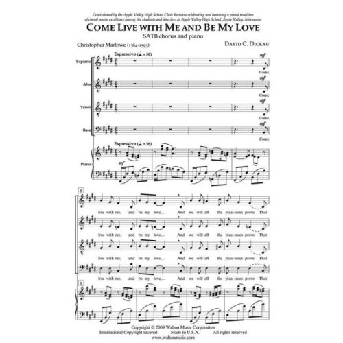 Dickau, David - Come Live with Me and Be My Love