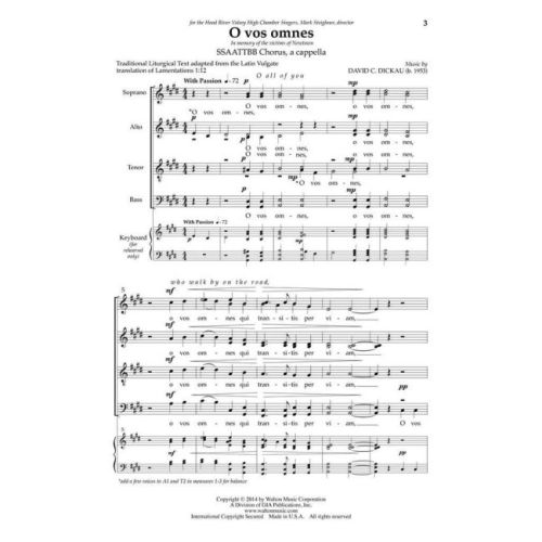 Dickau, David - O Vos Omnes