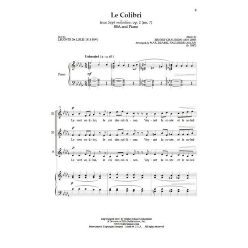 Chausson, Ernest - Le Colibri