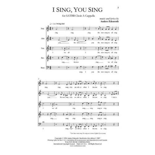 Edenroth, Anders - I Sing, You Sing