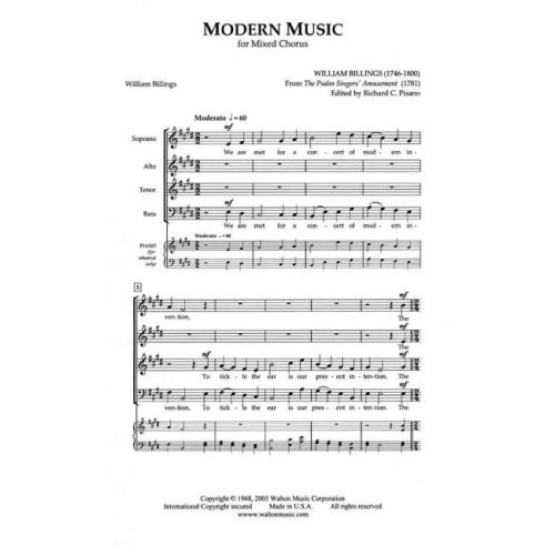 Billings, William - Early American Musings on Music