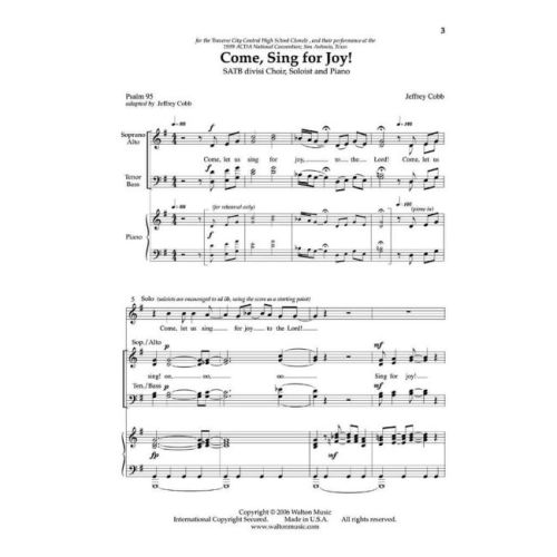 Cobb, Jeffrey - Come, Sing for Joy!