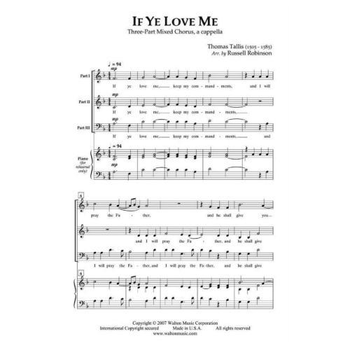 Tallis, Thomas - If Ye Love Me