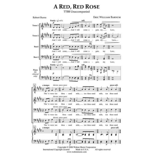 Barnum, Eric William - A Red, Red Rose