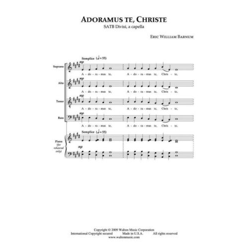 Barnum, Eric William - Adoramus te, Christe