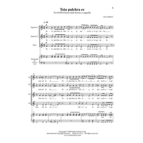 Gjeilo, Ola - Tota pulchra es