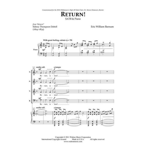 Barnum, Eric William - Return!