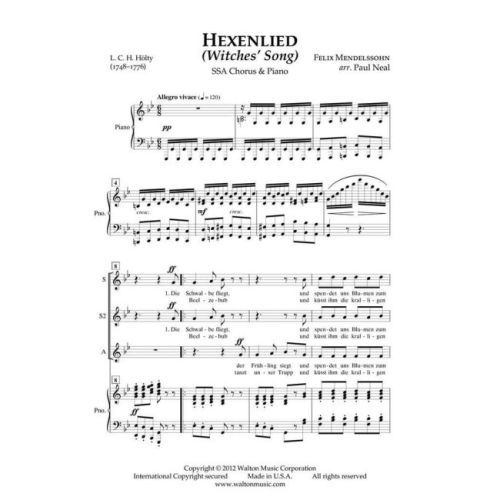 Bartholdy, Felix Mendelssohn - Hexenlied