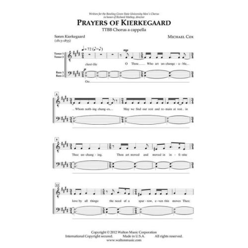 Cox, Michael - Prayers of Kierkegaard