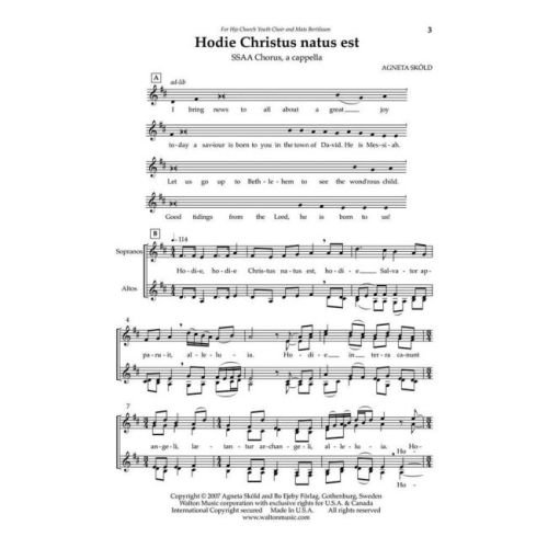 Sköld, Agneta - Hodie Christus Natus Est