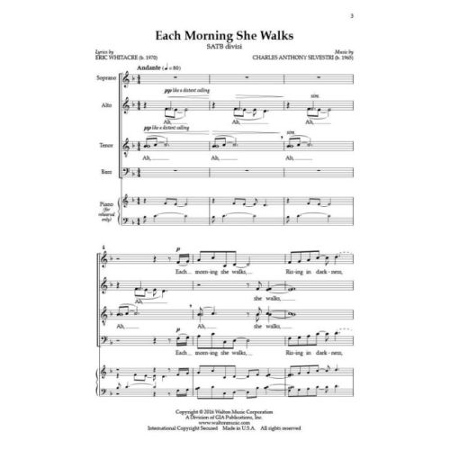 Silvestri, Charles Anthony - Each Morning She Walks