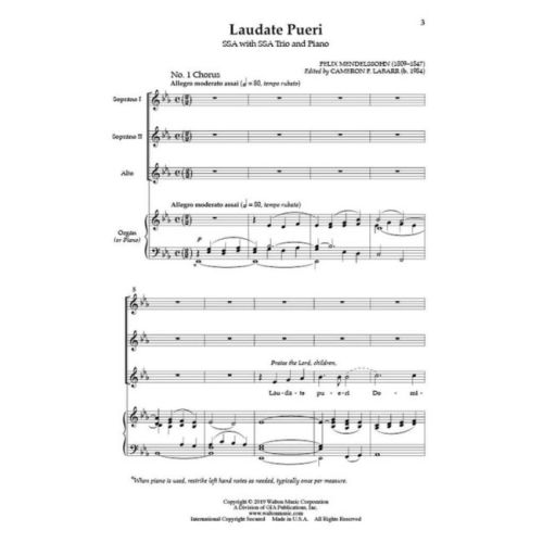 Bartholdy, Felix Mendelssohn - Laudate Pueri