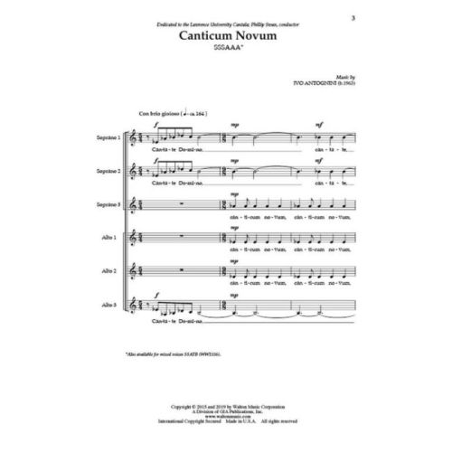Antognini, Ivo - Canticum Novum