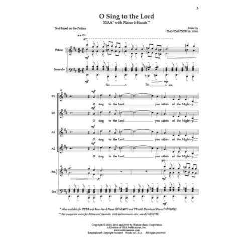 Davison, Dan - O Sing to the Lord
