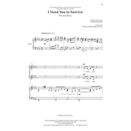 Frazier, David - I Need You to Survive